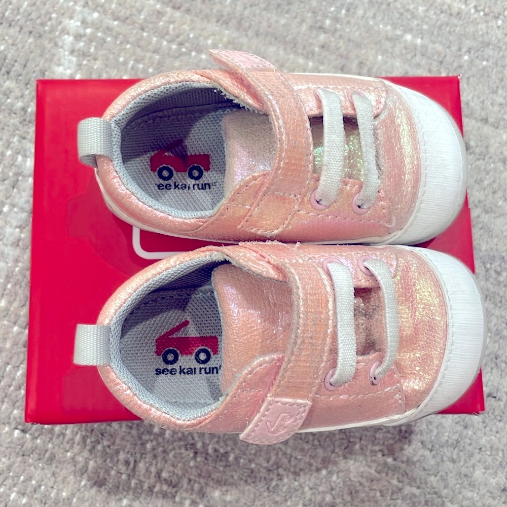 See Kai Run Pink Stevie First Walker Shoe - Picture 2 of 4